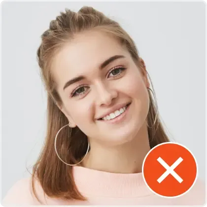 Rejected US Visa Photo - Exaggerated Smile